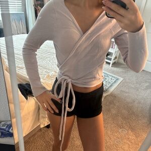 Chic Wrap Blouse in Soft Pink